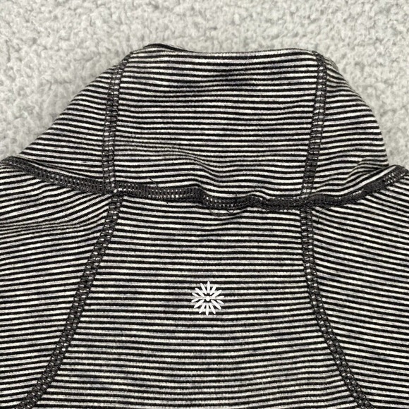 Tangerine Women’s Large Black Gray Striped 1/4 Zip Athletic Pullover Reflective - Picture 10 of 11